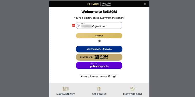 betmgm casino sign up form