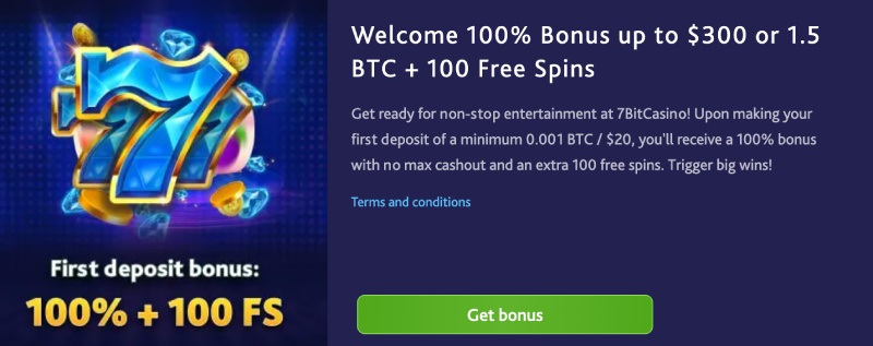 7bit casino- welcome bonus