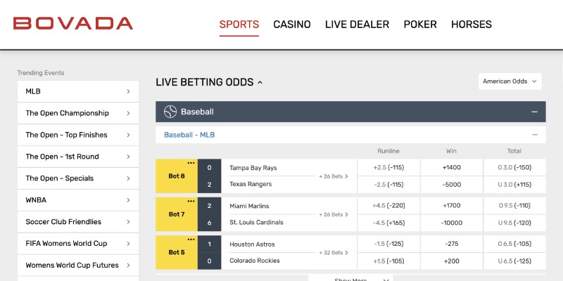 Bovada Sportsbook betting