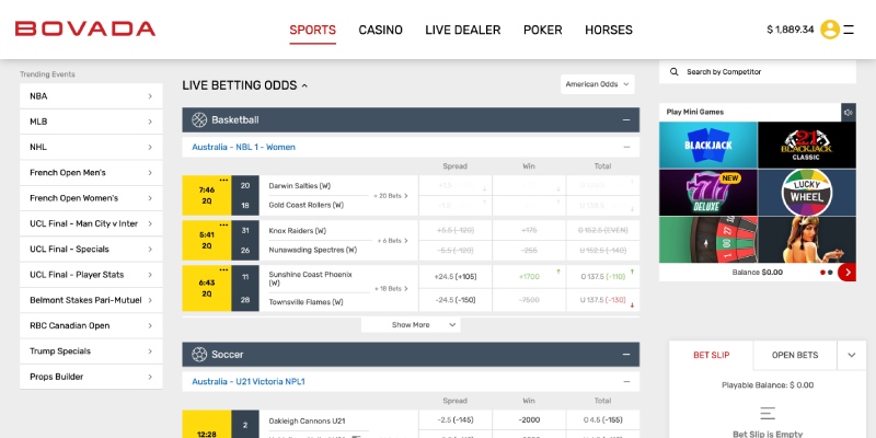 Bovada Sportsbook betting
