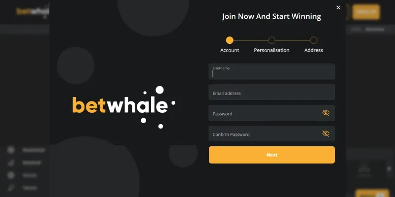 Betwhale Sports Signup