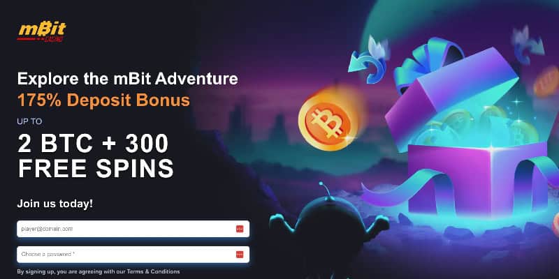 mBit Casino Bonus 175 2BTC