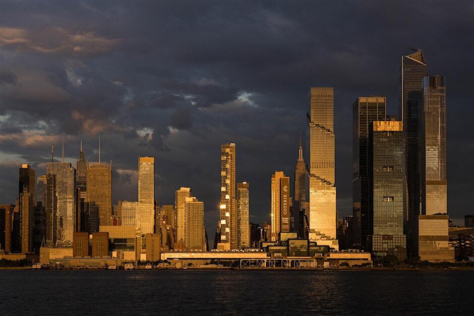 The Manhattan Skyline at Nautical Twilight