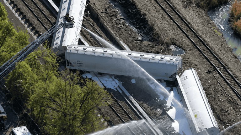 CSX Freight Train Derails in North Bergen, N.J.